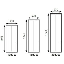Radiateur Bloc Aluminium THERMOR - Ovation 3 PI Connecté - Blanc -Aldes Heizung Magasin 1664 2462 ovation 3 dimensions vertical 1