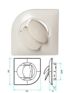 Bouche Bio Design Carré Ø 80 Mm - Aldes - 11022065