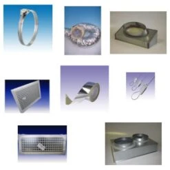 Kit Aéraulique Avec Grilles De Soufflage Rectangulaires Et Volet De Réglage - Ø 160 - PRANA