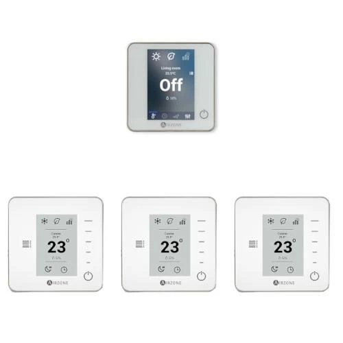 Pack Thermostats Blue Face Zéro - AIRZONE - Blanc Connecté - Sans Webserver 3 Pack Thermostats Blue Face Zéro - AIRZONE - Blanc Connecté - Sans Webserver