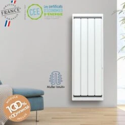 Radiateur Bloc Fonte NOIROT - Calidoo Connecté - Blanc -Aldes Heizung Magasin calidoo vertical ambiance
