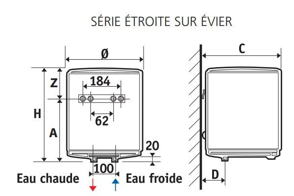 Chauffe Eau électrique - ATLANTIC - Petites Capacités Étroites Sur Evier 4 Chauffe Eau électrique - ATLANTIC - Petites Capacités Étroites Sur Evier – Image 2